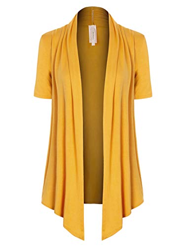 Image of MixMatchy Women's Lightweight Short Sleeve Draped Open Front Cardigan Vest