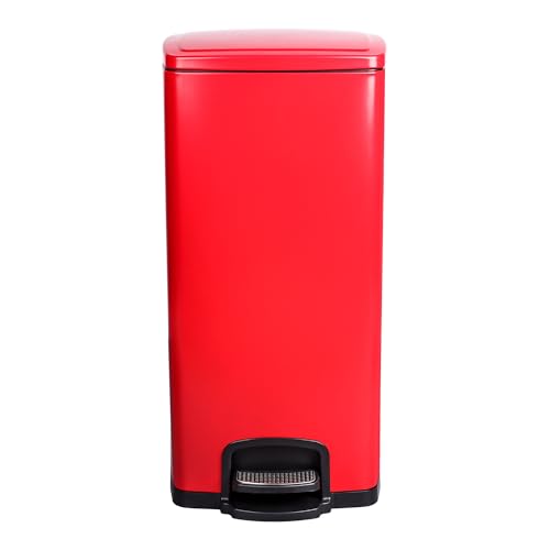 Caneca de basura metálica con pedal y tapa suave 32 quart