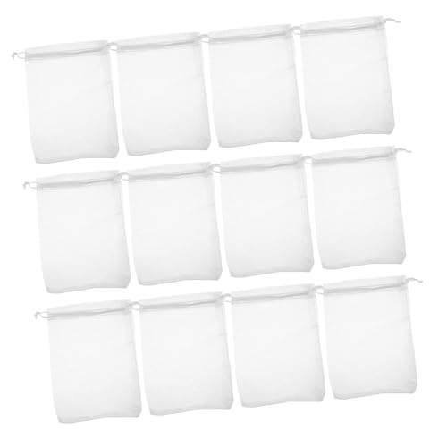 OFFSCH 100個 オーガンザ バッグ シアー巾着ポーチ ジュエリーポーチ巾着袋 白い