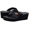 MALIDA Womens Wedge Arch Support Flip Flops Cushion Soft Rubber Midsole Platform Thong Sandals with Rubber Sole