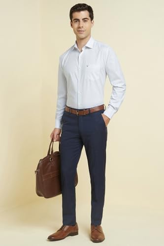 Image of Allen Solly Men's Striped Cotton Blend Formal Shirt | Classic Fit | Crisp Tailored Look | Office, Business & Workwear