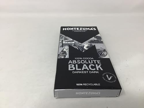 Montezuma Dark Chocolate Absolute Black 100% Cocoa 90g (Pack of 9)