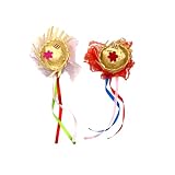 Presilha Bico de Pato Mini Chapéu de Palha com Fitas Coloridas, Acessório Caipira para Festa Junina, São João e Arraiá (2, Modelo Aleatório)