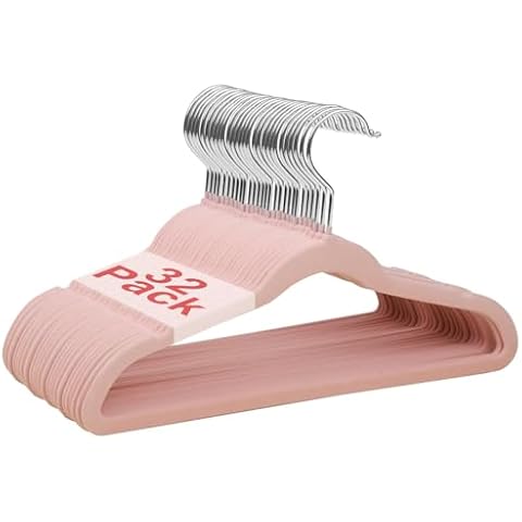Wellong Kids Velvet Hangers, 32 Pack Pink Cover