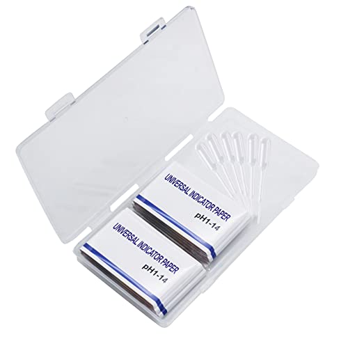 GPJYYDS Ph Test Strip Packs, 480 Full Range Strips 1-14 Universal Ph Test Paper Litmus Soap Making Test Strips for Water Saliva Wine Urine Soil, Ph Strips and 6 Droppers