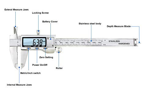 image for iTech-Smart Metal 6-Inch 150mm Stainless Steel Electronic Digital Vern