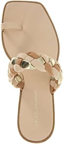 BCBGeneration Women's Fashion Flat Sandal, TAN/Platino Multi, 6.5 | Image 1