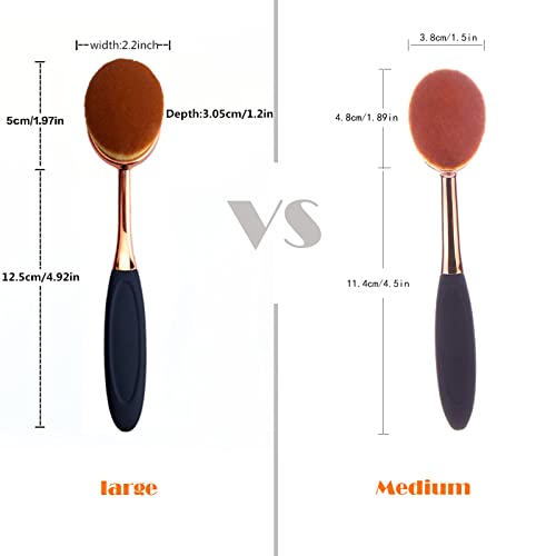 Yoseng Oval Foundation Brush Second Largest Toothbrush Makeup Brushes Fast Flawless Application Liquid Cream Powder Foundation Sunscreen(Medium)