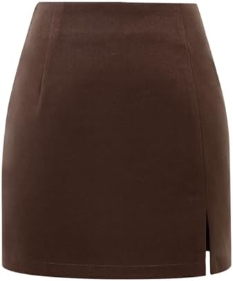 Plaid Mini Skirts for Womens High Waisted Fall Winter Wool Bodyco...