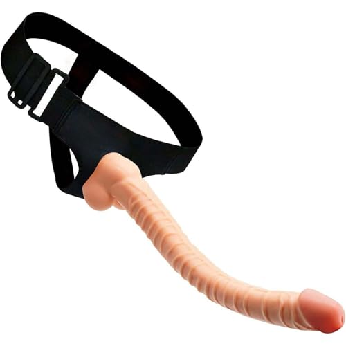 Strap-on Real double pénétration en silicone souple et harnais