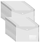 Plastic Envelopes Wallets, MerryNine 30 Pack A4 Clear Document Folder, for School Home Work Office Organization (30, Transparent)