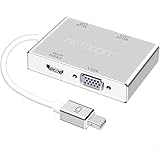 【4K Full HD-Kompatibilität】 4KX2K Hochauflösender HDMI Adapter, überträgt sowohl Audio- als auch Videodaten vom Computer an einen HDTV-Fernseher für Video-Sharing (NUR HDMI/DP PORT). Unterstützt Auflösung bis zu 1920x1200 oder 1080P Full HD über VGA-Anschluss(kein Audioausgang von DVI und VGA-Anschluss).