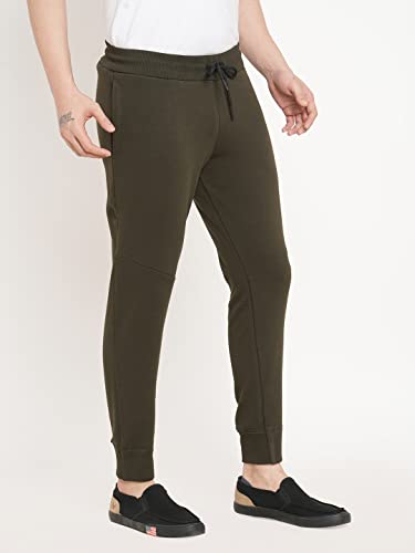 Image of Sweet Dreams Men Solid Joggers Olive