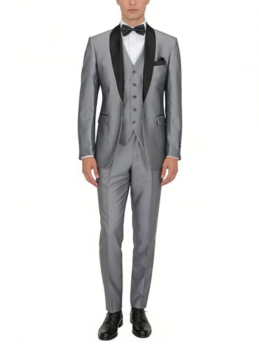 Veste boutonnée à revers châle Kromoc costume confortable pour marié formel
