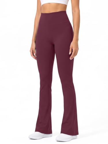 Mini leggings acampanados para yoga y rutinas diarias activos en color Cherry Red 5