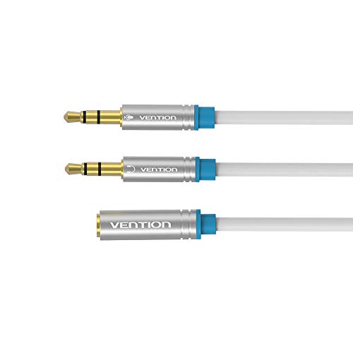 Andoer Cabo de extensão de áudio de 3,5 mm VENTION 3.5 Jack AUX feminino para dual masculino Fone de