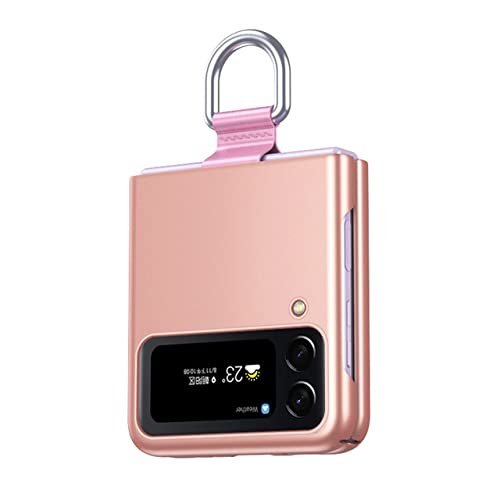 Protection Samsung Z Flip 4 rose antichoc avec anneau de maintien et cordon de cou