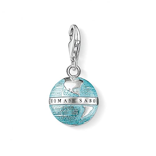 THOMAS SABO Damen Charm-Anhänger Weltkugel Charm Club 925 Sterling Silber 0754-007-1