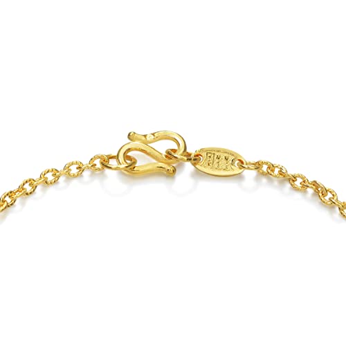 Chow Sang Sang 999.9 24K Solid Gold Price-By-Weight 3.74G Gold Plain Chain Bracelet For Women 31745B | 6.6", (17 Cm) #TOP4