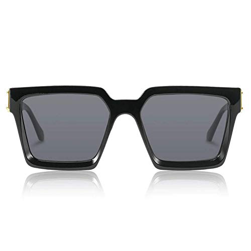 Image of IFLASH Unisex Square Sunglasses Black Frame for Men Women Boys Girls Free Size, Pack Of 2 (A3)