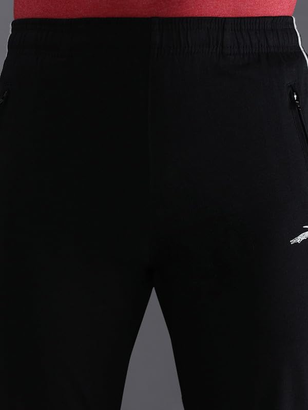 Image of CROCODILE Men Solid Slim Fit Track Pant | Single Jersey Fabric | Drawstring Waist | 3 Pockets