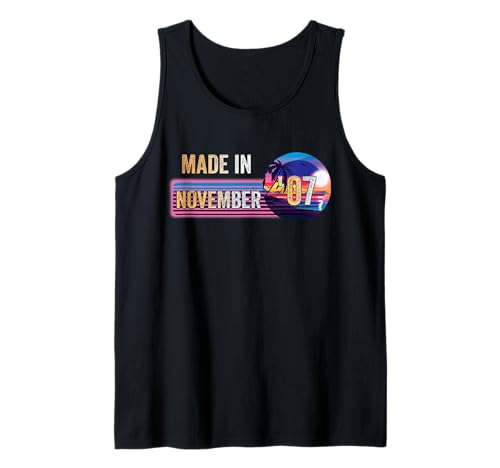 Fabriqué en Novembre 2007 Awesome Since 2007 Anniversaire Vintage Débardeur