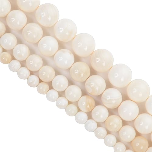 Perles en pierre naturelle Hamthuit rondes et blanches pour fabriquer un cadeau unique