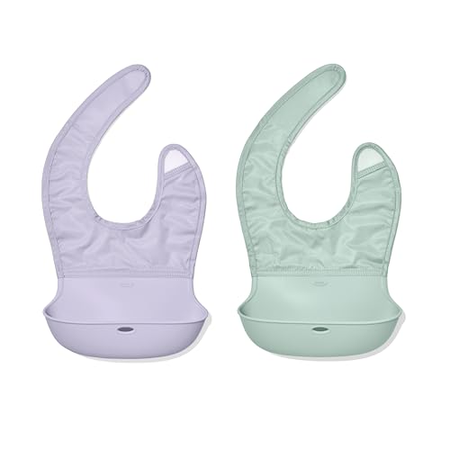 Image of OXO Tot Roll-Up Bib - 2 Pack - Lilac and Opal