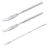 MingQiEven 3 Pcs Stainless Steel Telescopic Knives – 63 cm Long, Extending from 9' to 25', Perfect for Fruit, Dessert, and Dinner Use