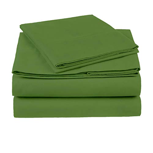 Louis Bedding 1000 Thread Count 4 Piece Sheet Set 100% Plush Egyptian Cotton Sheets Super Soft Italian Finish Bed Sheet Set Hotel Quality 21 Inches Deep Pocket Solid Luxurious (King, Sage) #TOP25