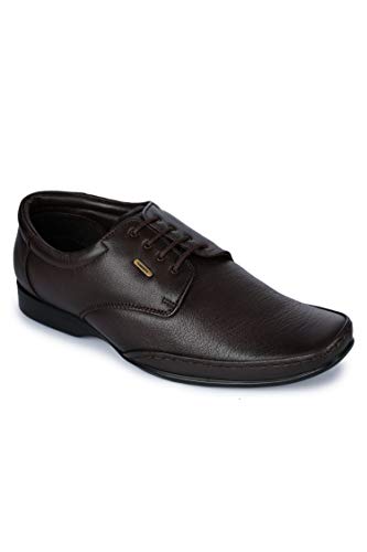 Image of Liberty Healers FL-510 Men's Lacing Formal Derby Shoes - Black & Brown - Synthetic Leather Lace-Up with Cushioned Footbed - Stylish Office & Wedding Footwear - Comfortable and Lightweight