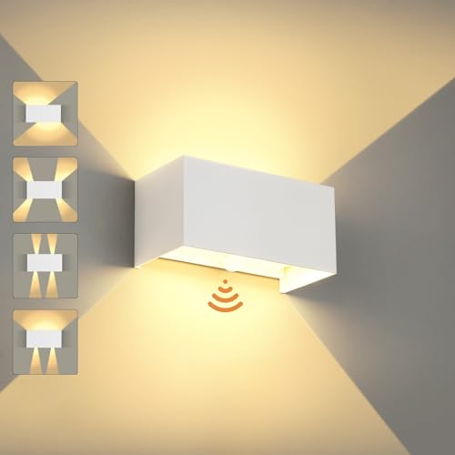 ENCOFT LED Wandleuchte mit Bewegungsmelder Innen Aussen 24W Aussenlampe mit...