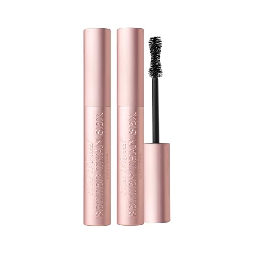 Image of Too Faced Better Than Sex Volumizing Mascara Duo | Volume, Length + Peptides, 0.27 Fl Oz, Black (Pack of 2)