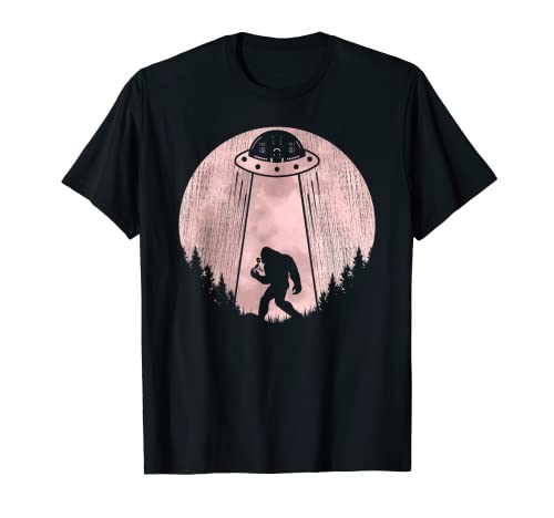 Bigfoot Ufo Abduction! Sasquatch humoristique tenant un alien T-Shirt