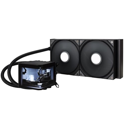 TRYX Panorama 280 Black 280mm AIO 6.5'' AMOLED Curved Screen 3D Anamorphic Effect Display Customisable AIO Cooler 280mm 8th Gen Asetek Pump 300W TDP ROTA PRO 140mm Fan LGA 1851/1700/1200/115X AM5/AM4