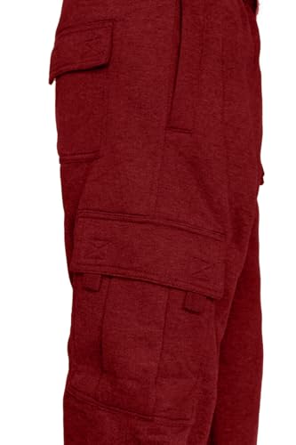 Image of Men's Cargo Sweatpants Casual Fleece Joggers Loose Fit Open Bottom Athletic Pants for Men with Pockets