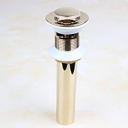 700Brass Polished Gold Pop-Up Drain, Lavatory Vessel Sink Drain with Overflow Function, Size 36, Coming with Tailpiece