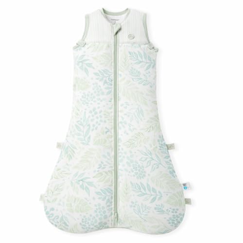 Image of Momcozy Muslin Swaddle Blankets, 1 Pack, Baby 0-6 Months, 1.5 TOG Wearable Blanket with Two-Way Zipper for Easy Diaper Changes, Snap-Fit Design for Growing Babies, Small, Mint Blue