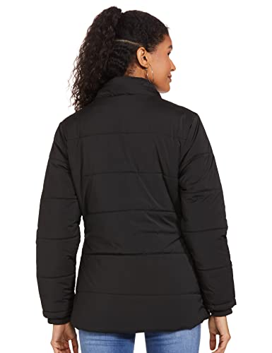 Image of Qube By Fort Collins Women's Medium-Length Bomber Jacket with Detachable Hood Stylish Winterwear for All-Day Comfort |Material: Nylon