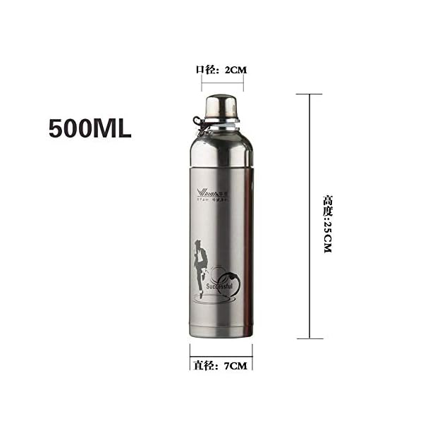SLM-max Taza de Agua portátil,Taza de Aislamiento Correa de Metal a Prueba de Fugas de vacío Botella de Deportes al Aire… - Imagen 3