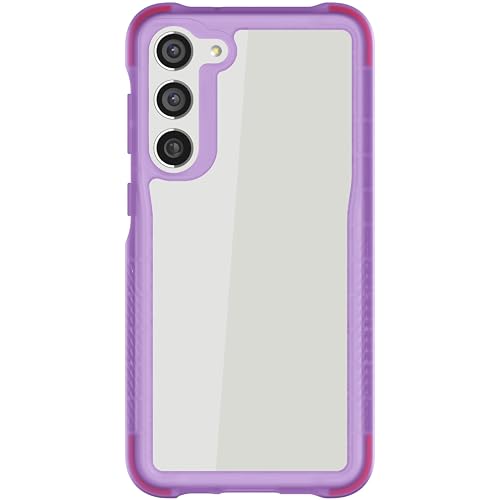 Image of Ghostek Covert Clear Samsung Galaxy S23 Plus Phone Case with Military Grade Shockproof Protection, Non-Slip Grip, Protective Silicone Cover Designed for 2023 Galaxy S23+ (6.6 inch) (Purple)