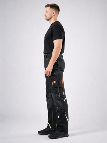 Engelbert Strauss 65511 Hose e.s.motion 2020, Qualitative Arbeitskleidung, Mehrfarbig (Schwarz/Gelb), 52