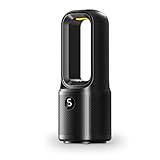 let'me Bladeless Desk Fan Small Quiet, 5-Speed Bedside Table Fan with 3-Level Brightness Night Light, 72° Oscillation, 9-Hour Timer, Wired Power with Adapter, Fan for Bedroom Office Home, 13x5 Inch