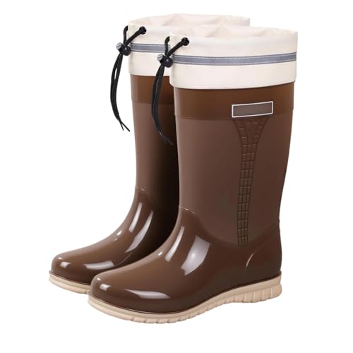 Chaussures de pluie mi-hautes imperméables en PVC pour femme