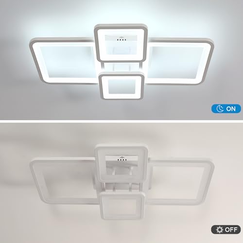 Lustre salon moderne DELIPOP plafonnier LED carré 6300LM - 4