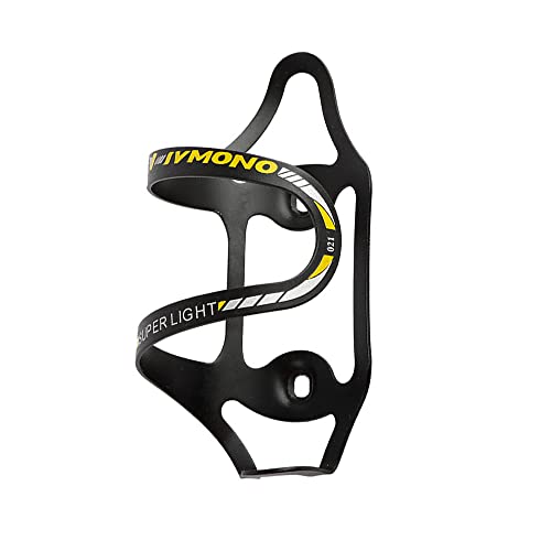 Bicycle Water Bottle Holder Self-propelled Mountain Bike Water Bottle Cage with Screws Aluminum Alloy Light Right Opening Road Bike Water Cup for Mountain & Road Bikes (Black-Yellow)