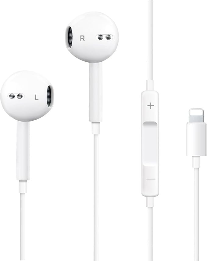 Original Wired Earphone with Microphone - Stereo in-Ear in Ear Headphones Compatible with iPhones 7/8/X/XS/XR/11/12/13/14 Pro - Noise-Isolating, Stereo Sound, White-image-23