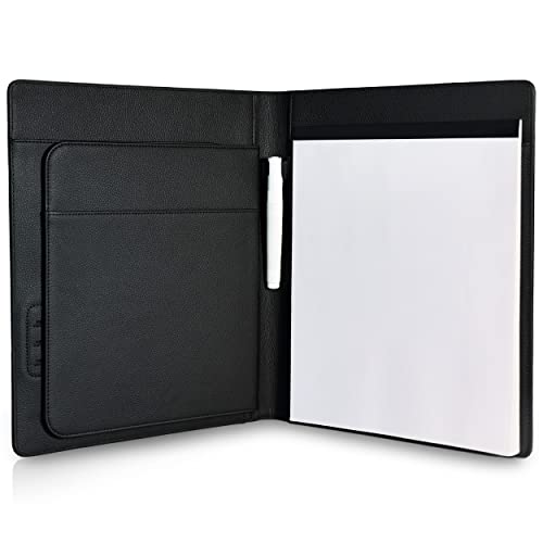 Vetemeas Business Resume Portfolio Folder With Letter-Sized Writing Pad And Multiple Pockets, Black Professional Portfolio Folder Binder For Men Women #TOP28