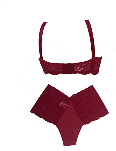 Conjunto Lingerie Plus Size com Bojo Poliamida E Renda Adulto Feminino de Fábrica Calcinha e Sutiã a