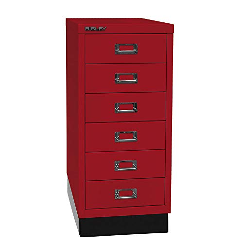 BISLEY L296S670 MultiDrawer Serie 29 con Base DIN A4, 6 cajones, Metal, 670 Cardinal, 38 x 27.9 x 67 cm